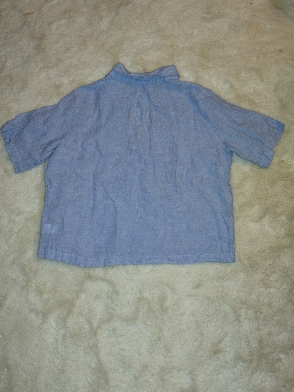 Rachel Zoe Light Blue Linen Blend Short Sleeve Top - Picture 3 of 9